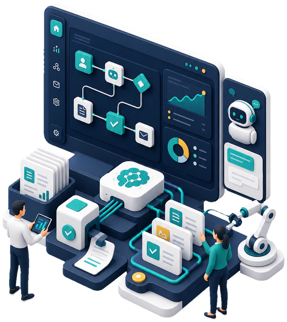 Yevron AI solutions and workflow automation services interface