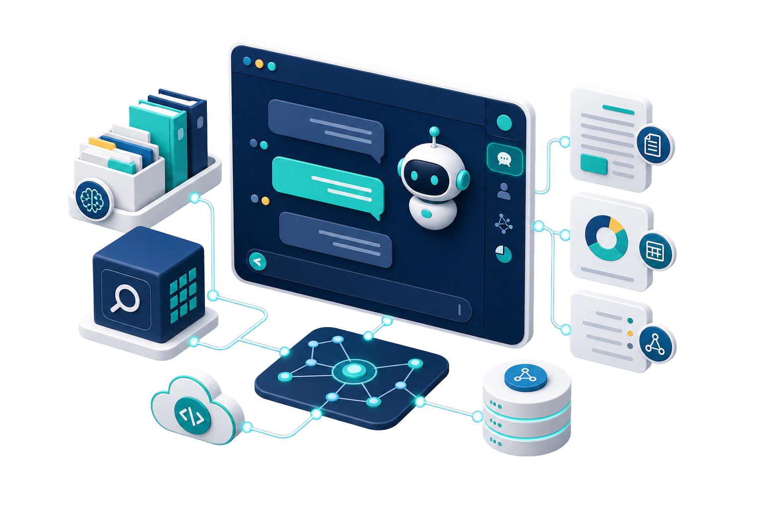 Yevron chatbot development services with RAG, knowledge retrieval, and AI assistant interfaces